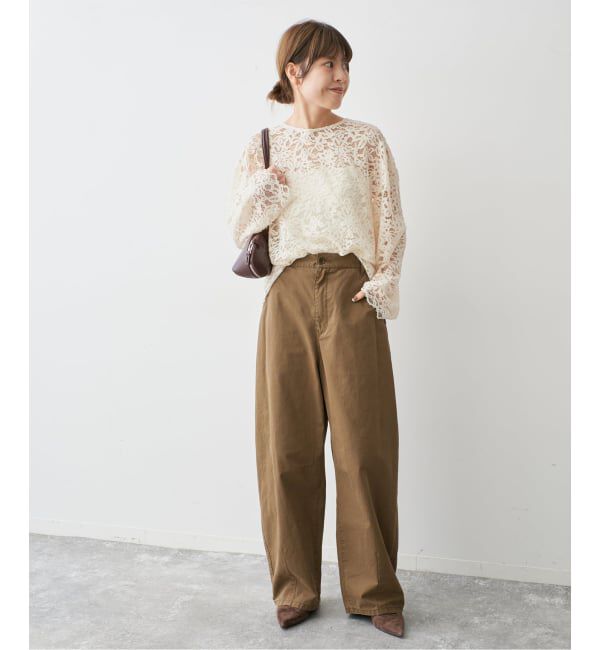 Spick and Span「《セットアップ可》brushed lace ブラウス」|シャツ・ブラウス|