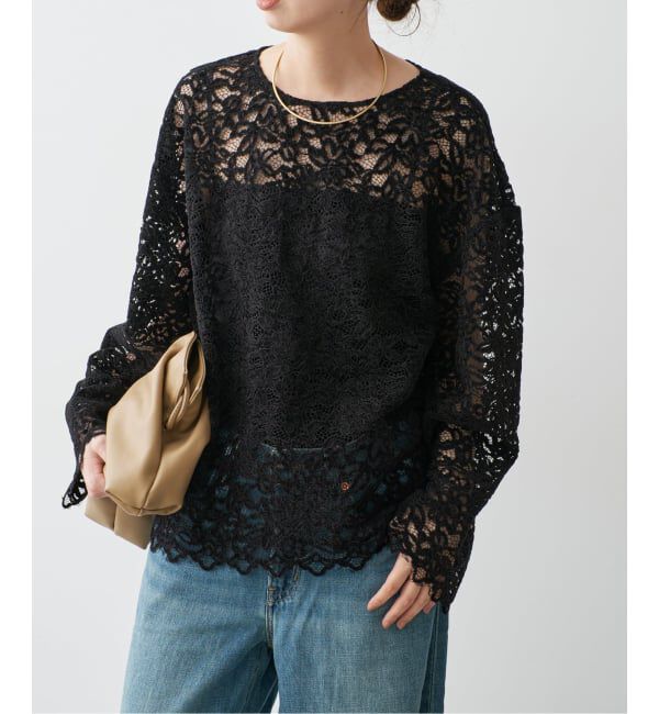 Spick and Span「《セットアップ可》brushed lace ブラウス」|シャツ・ブラウス|
