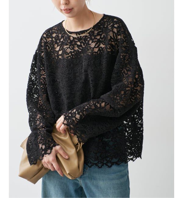 Spick and Span「《セットアップ可》brushed lace ブラウス」|シャツ・ブラウス|
