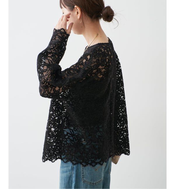 Spick and Span「《セットアップ可》brushed lace ブラウス」|シャツ・ブラウス|