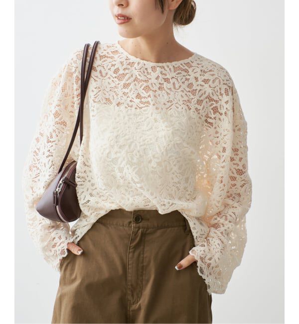 Spick and Span「《セットアップ可》brushed lace ブラウス」|シャツ・ブラウス|