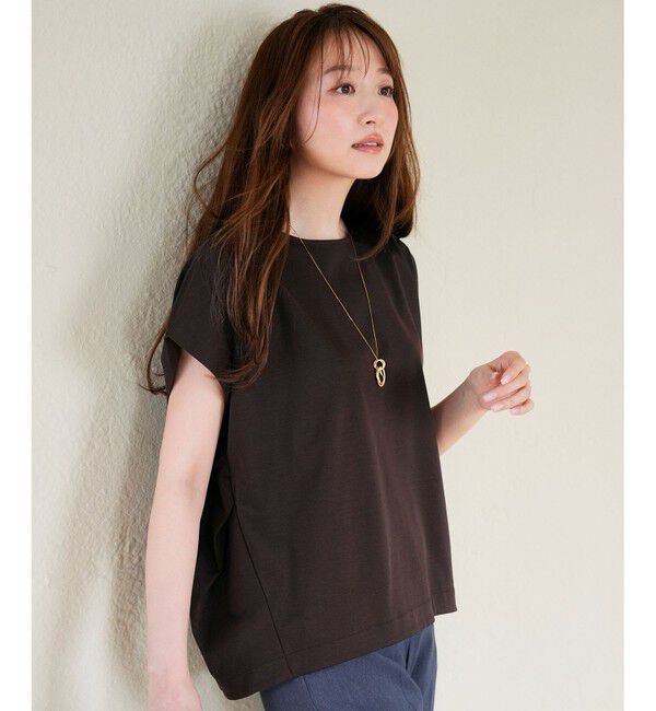 ANY SIS「【シルクタッチさら魅せTシャツ】後ろコクーン プルオーバー」|Tシャツ・カットソー|