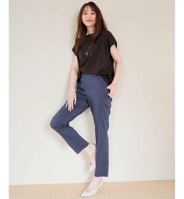 ANY SIS「【シルクタッチさら魅せTシャツ】後ろコクーン プルオーバー」|Tシャツ・カットソー|