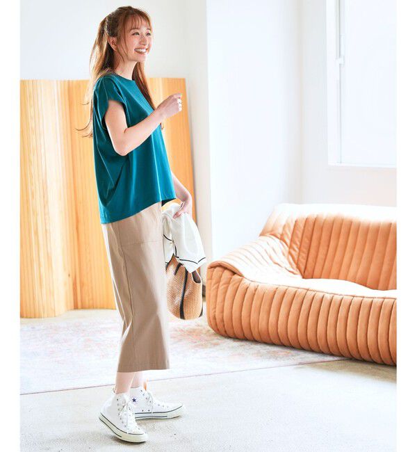 ANY SIS「【シルクタッチさら魅せTシャツ】後ろコクーン プルオーバー」|Tシャツ・カットソー|