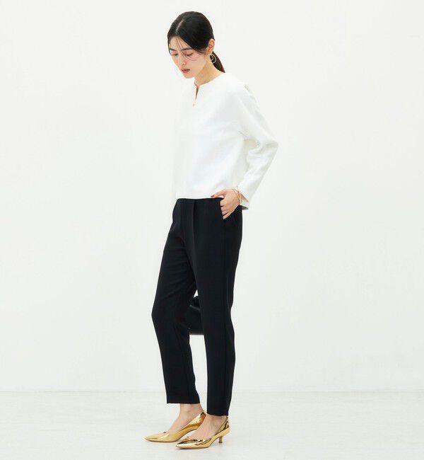 NOLLEY'S「《UVカット/接触冷感/セットアップ対応》ウォッシャブルダンボールキーネックプルオーバー」|Tシャツ・カットソー|