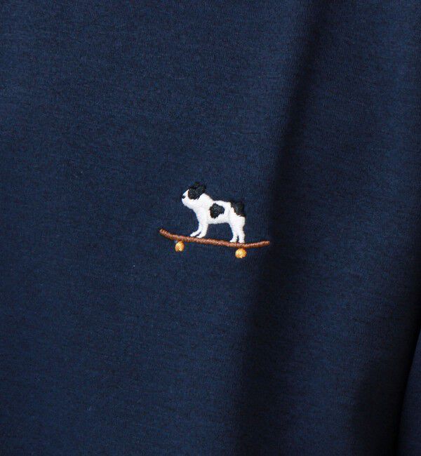 GLOSTER「【フレブル刺繍】フレンチブルドッグ刺繍 杢ダンボールロンT」|Tシャツ・カットソー|