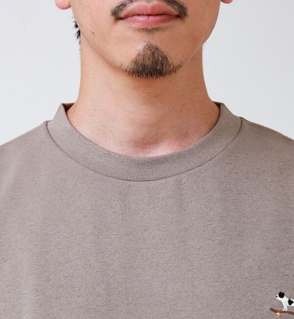 GLOSTER「【フレブル刺繍】フレンチブルドッグ刺繍 杢ダンボールロンT」|Tシャツ・カットソー|