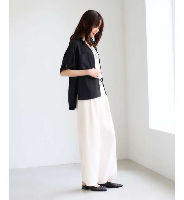 Rope&rsquo;Picnic「【ちゃんと+かわいい保証】カットジョーゼット スキッパー ブラウス UVケア 接触冷感 防シワ」|シャツ・ブラウス|