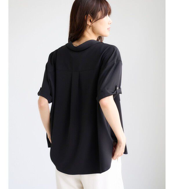 Rope&rsquo;Picnic「【ちゃんと+かわいい保証】カットジョーゼット スキッパー ブラウス UVケア 接触冷感 防シワ」|シャツ・ブラウス|