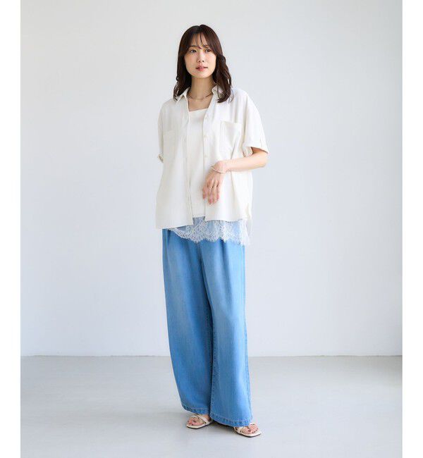 Rope&rsquo;Picnic「【ちゃんと+かわいい保証】カットジョーゼット スキッパー ブラウス UVケア 接触冷感 防シワ」|シャツ・ブラウス|
