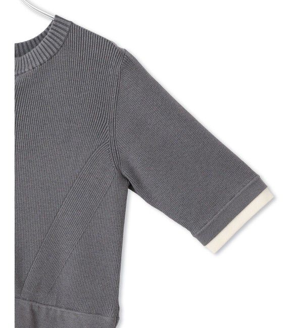 ADAM ET ROPE'「【WEB限定】ニットドッキングフレアワンピース」|ワンピース|