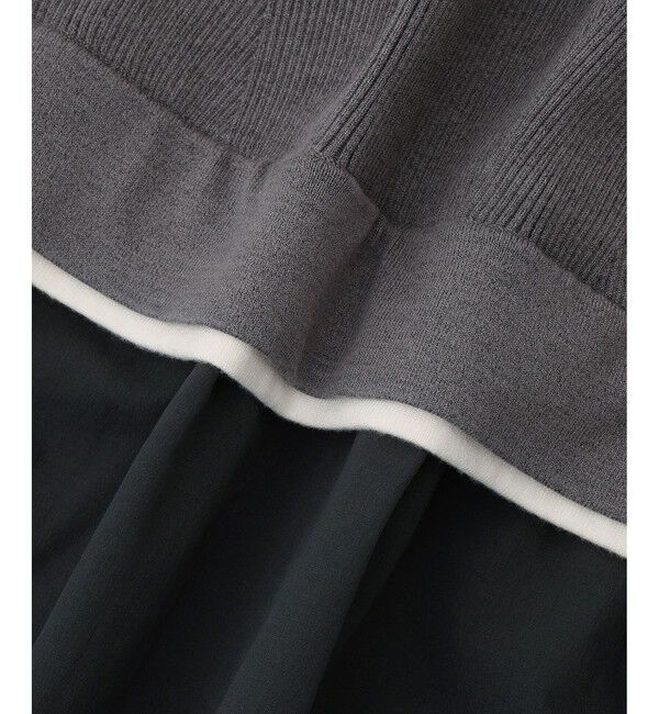 ADAM ET ROPE'「【WEB限定】ニットドッキングフレアワンピース」|ワンピース|