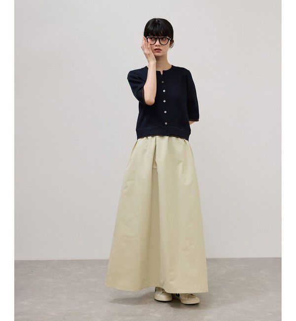 ADAM ET ROPE'「【WEB限定】ニットドッキングフレアワンピース」|ワンピース|