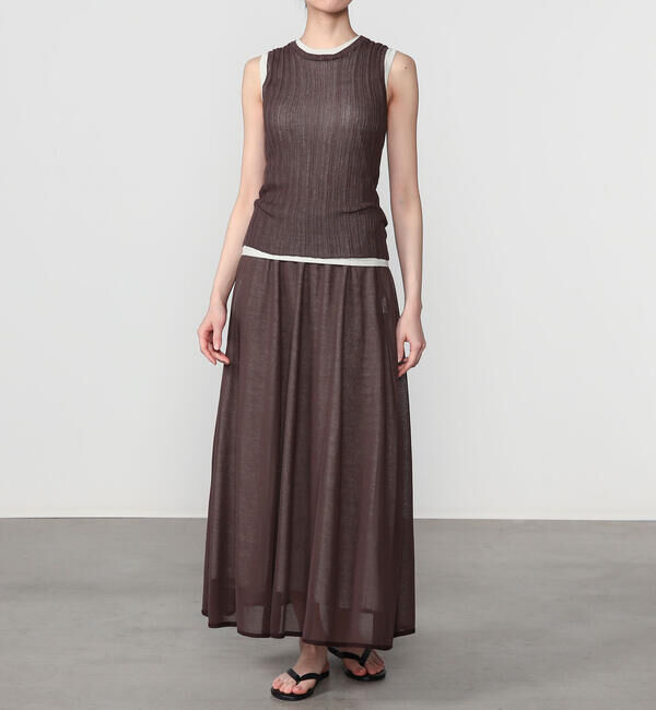 UNFIL「UNFIL | ハイツイストコットン シアー レイヤードスカート WOMEN」|スカート|