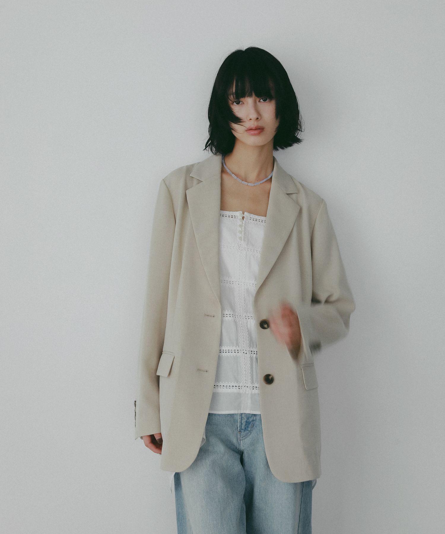 A part by 「【UVカット・Sサイズ展開】リネンライクシングルジャケット」|テーラードジャケット|