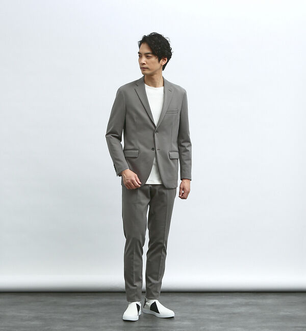 ABAHOUSE「【セットアップ対応/FLEX JACKET】ポンチ シャンブレー ジャケット」|テーラードジャケット|