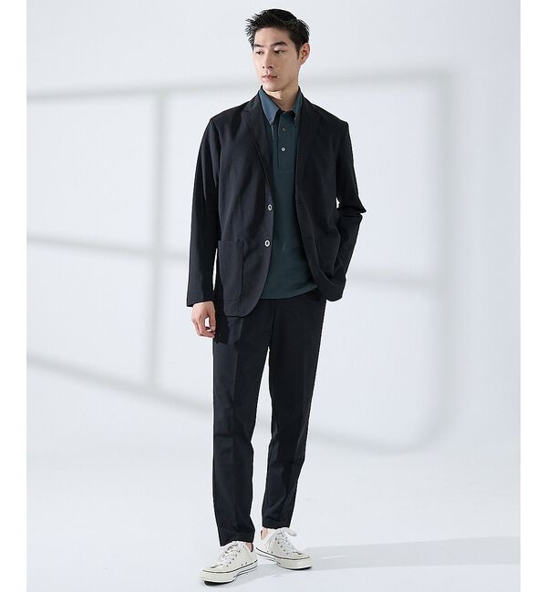 ABAHOUSE「【SMART CLOSET】シルケット天竺 ボタンダウン半袖ポロシャツ / 接触」|ポロシャツ|