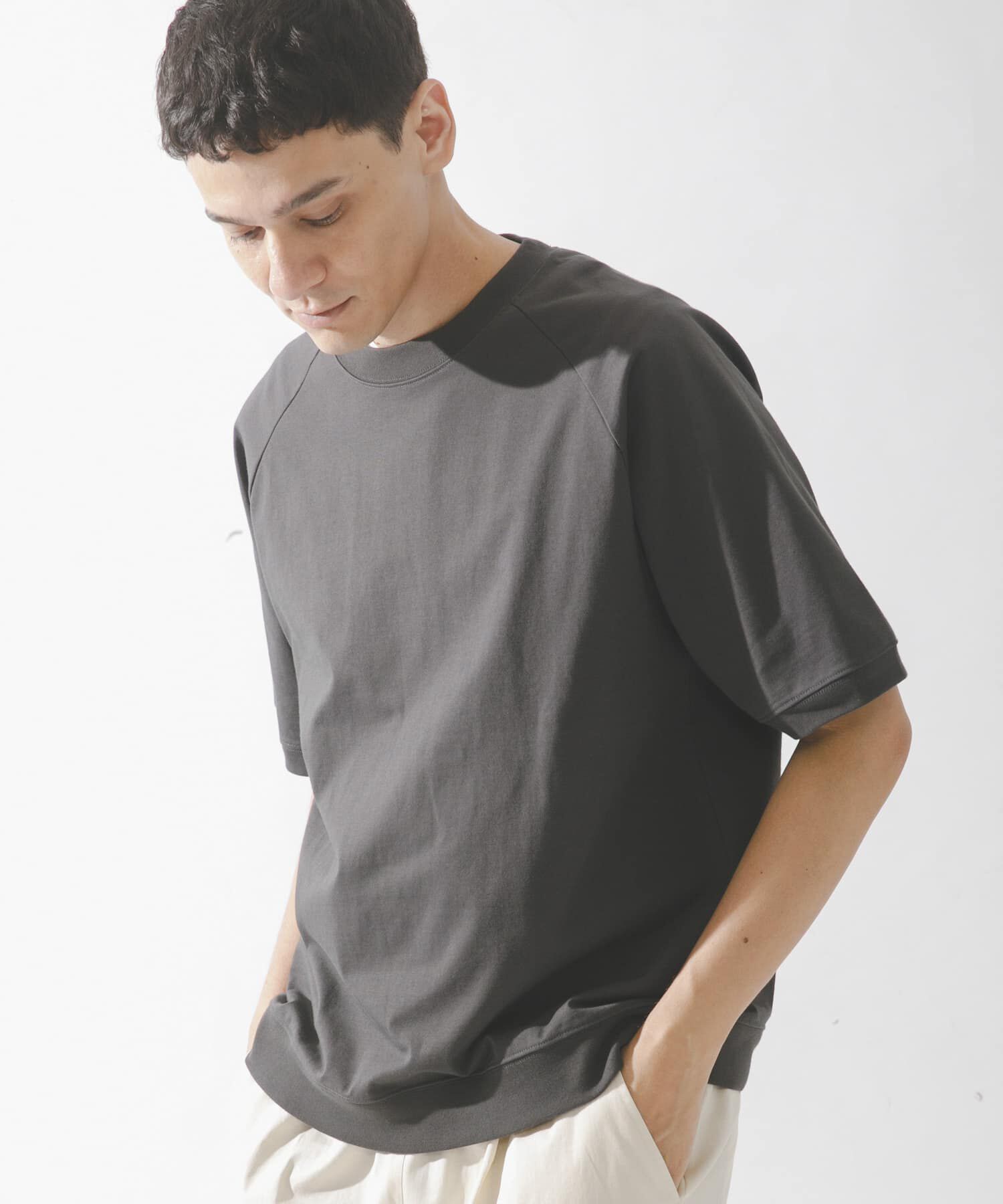 Sonny Label 「『接触冷感』『速乾』ハイスペラグランショートスリーブTシャツ」|Tシャツ・カットソー|チャコールグレー