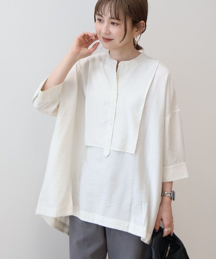 AMERICAN HOLIC「【WEB限定】接触冷感バンドカラーシャツチュニック」|シャツ・ブラウス|