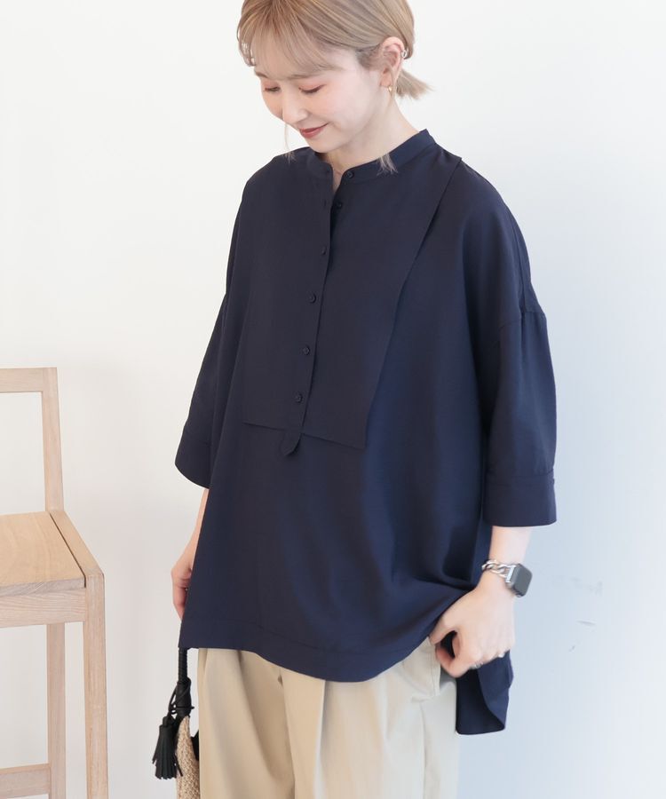 AMERICAN HOLIC「【WEB限定】接触冷感バンドカラーシャツチュニック」|シャツ・ブラウス|