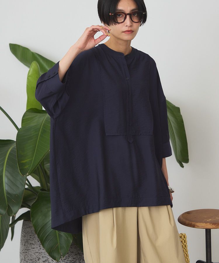 AMERICAN HOLIC「【WEB限定】接触冷感バンドカラーシャツチュニック」|シャツ・ブラウス|