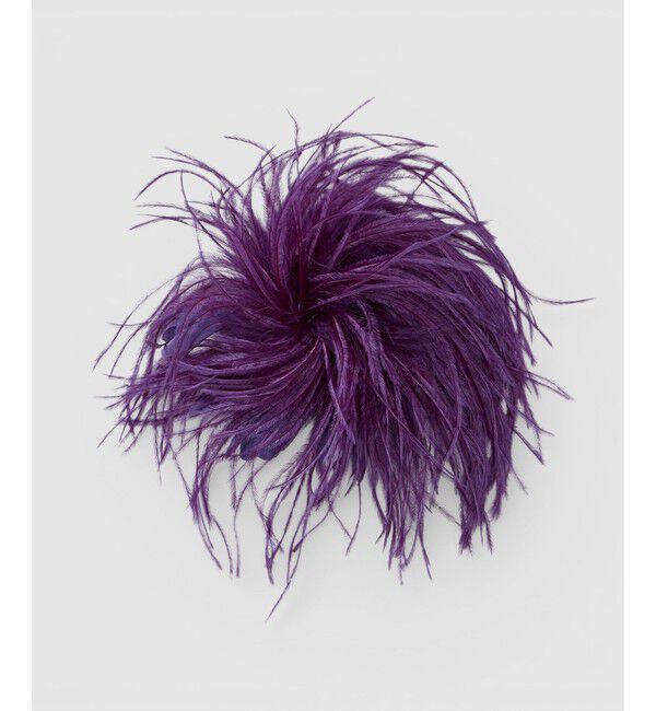allureville「【INDRESS(インドレス)】OSTRICH FEATHER BROOCH」|ブローチ・コサージュ|パープル