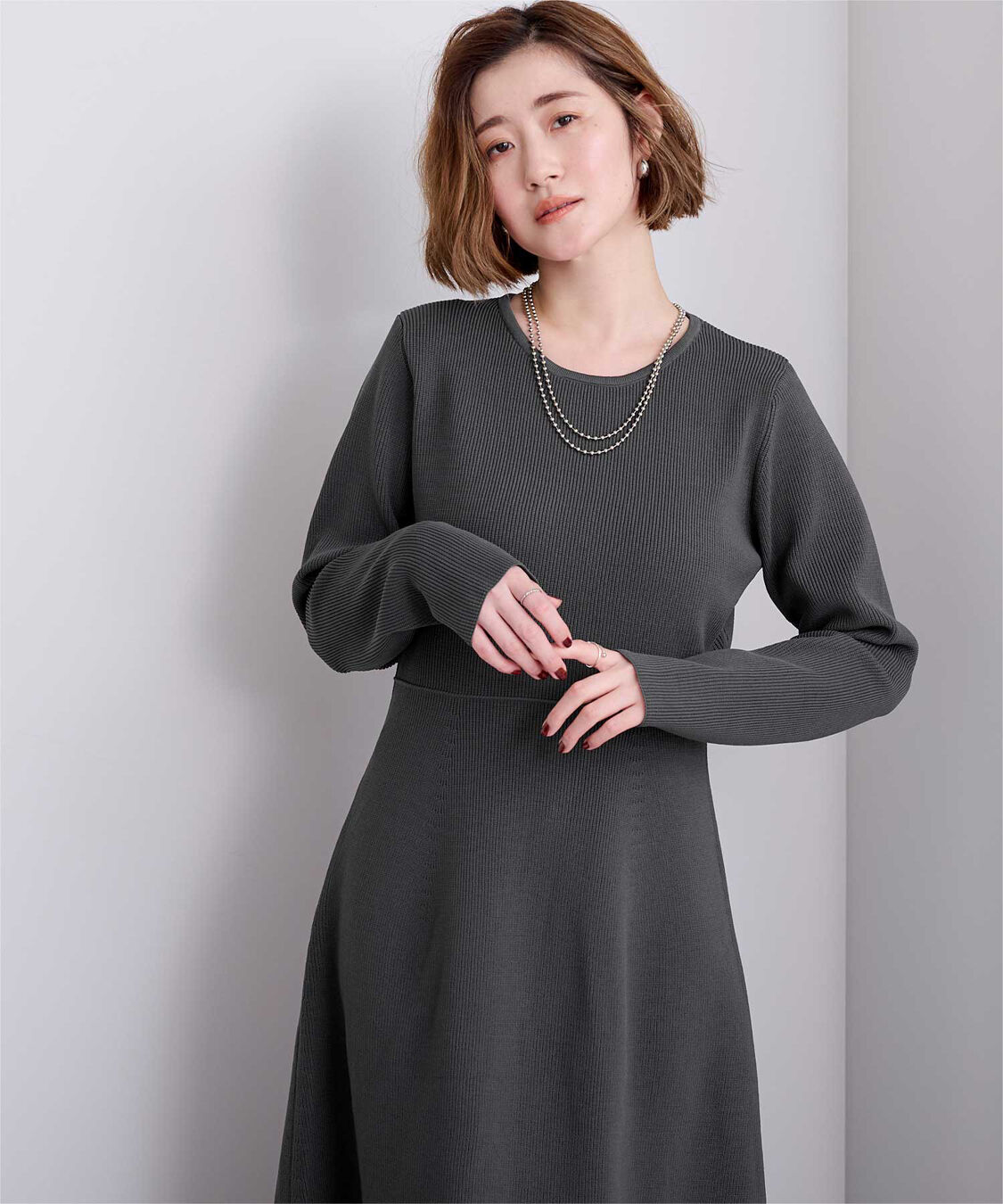 ur's「ベーシックフレアニットワンピース」|ワンピース|