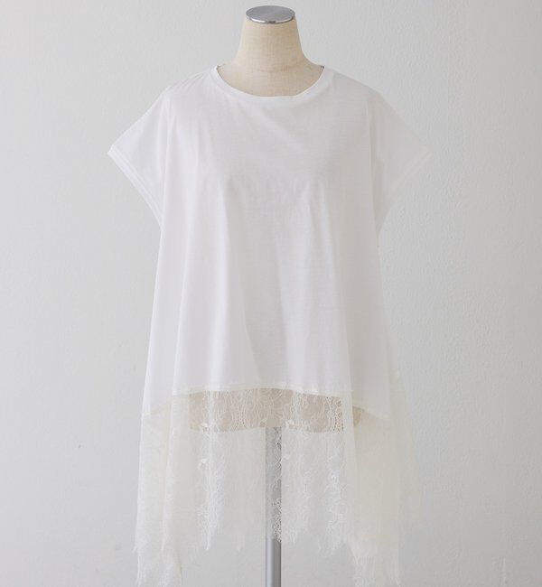  「レースヘムシルケットTシャツ」|Tシャツ・カットソー|