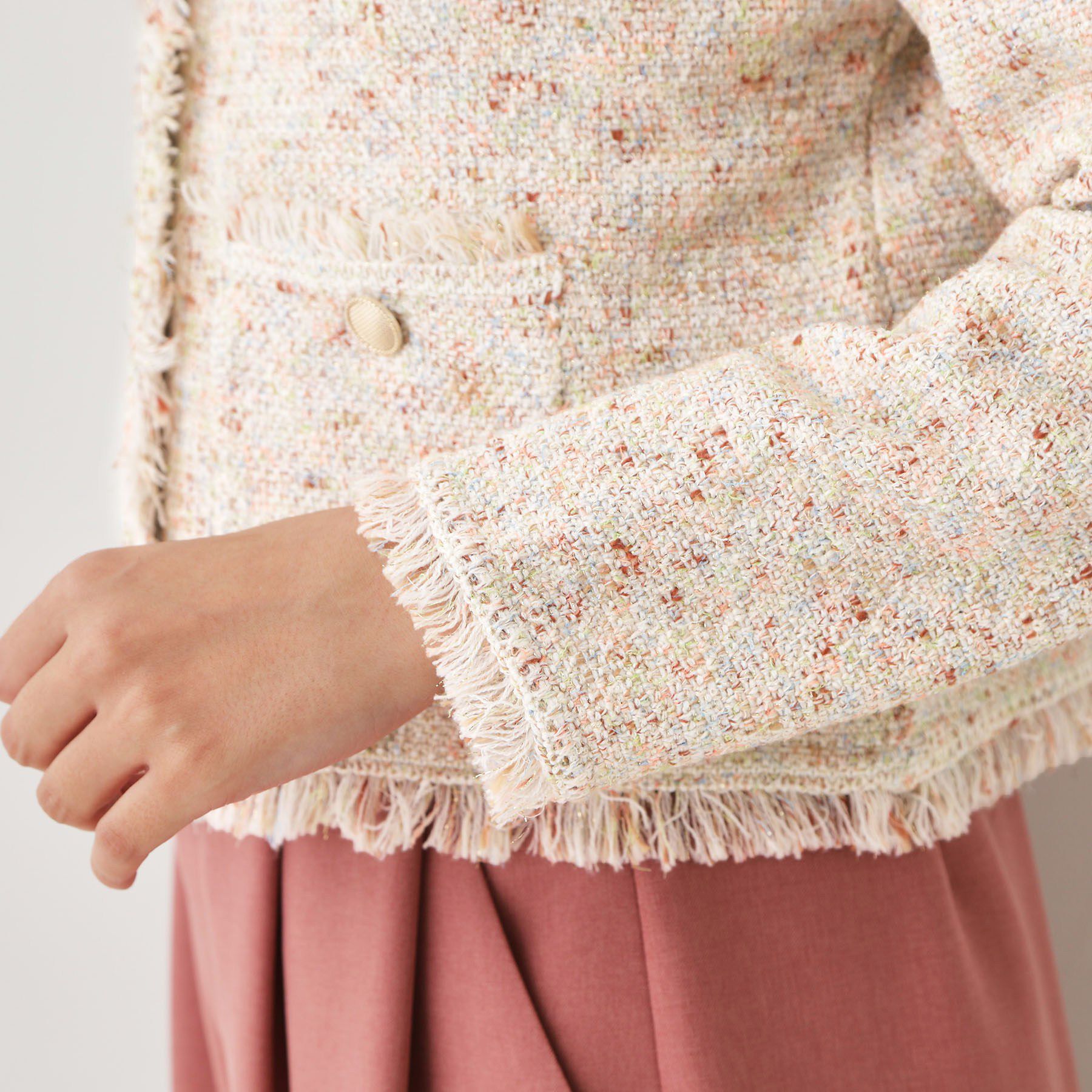 COUP DE CHANCE「【手洗い可】ツイード調ニットカーディガン」|カーディガン|