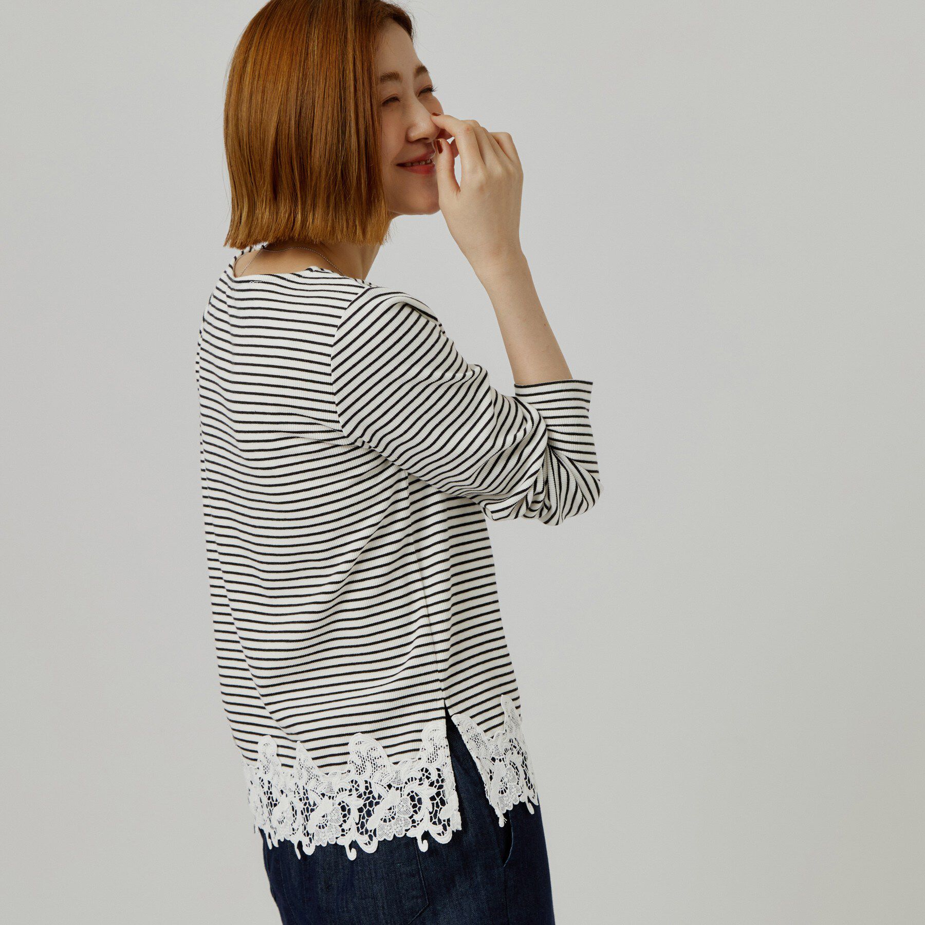 grove「裾レーススクエアネックカットソー」|Tシャツ・カットソー|