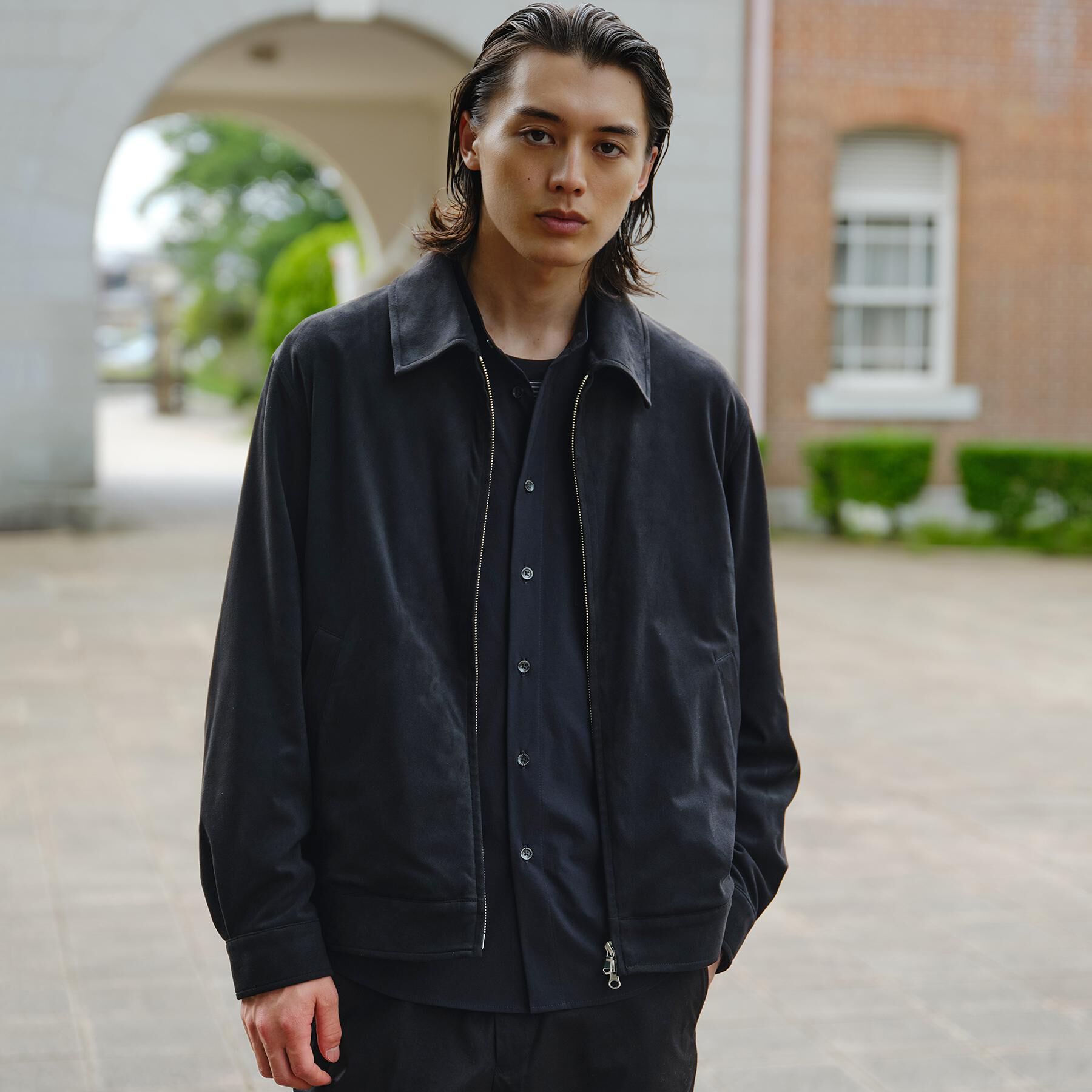 TAKEO KIKUCHI「バックプリーツ ボックスシルエット ジップ ブルゾン」|ブルゾン・スタジャン|