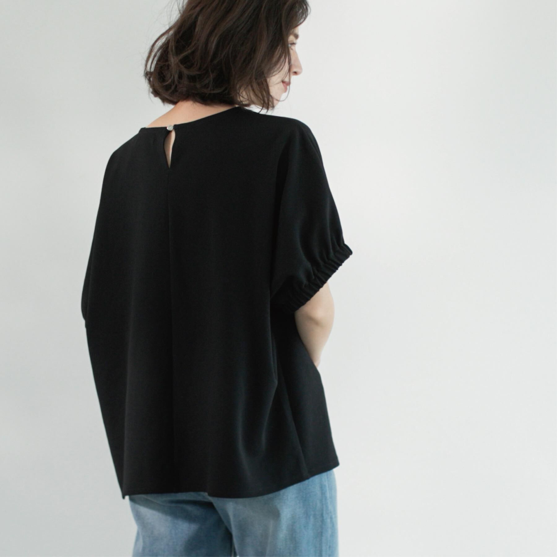 OPAQUE.CLIP「ギャザードルマンスリーブトップス【UV／吸水速乾／洗濯機洗い可】」|Tシャツ・カットソー|