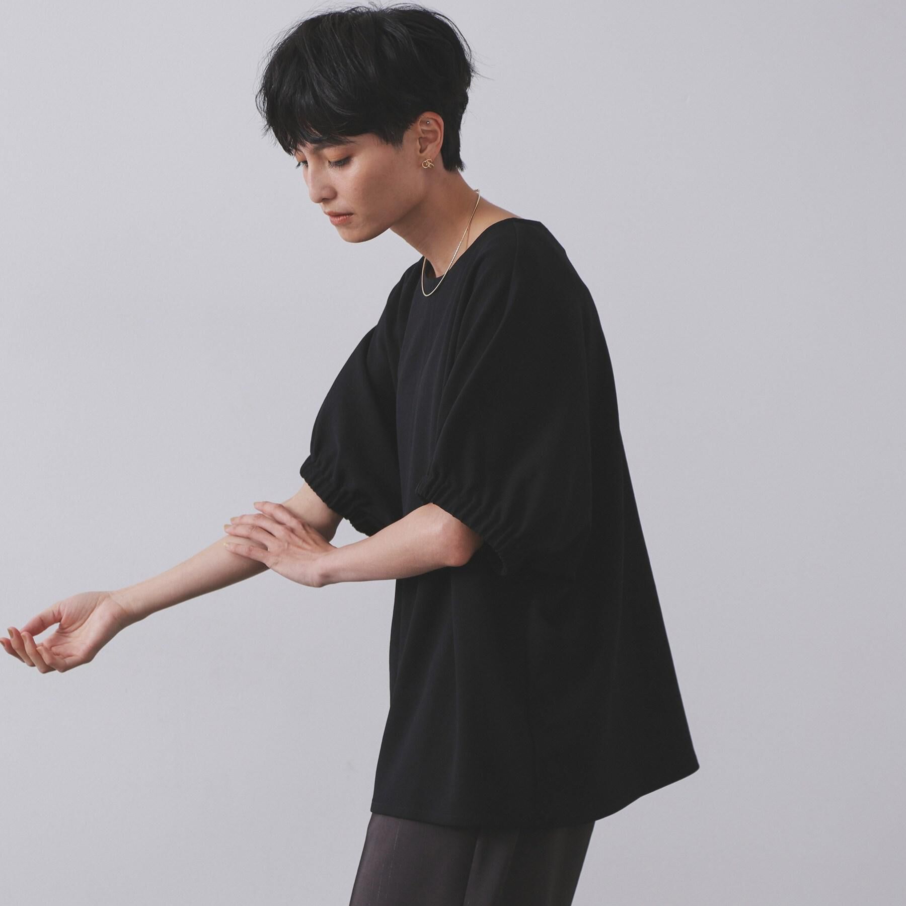 OPAQUE.CLIP「ギャザードルマンスリーブトップス【UV／吸水速乾／洗濯機洗い可】」|Tシャツ・カットソー|