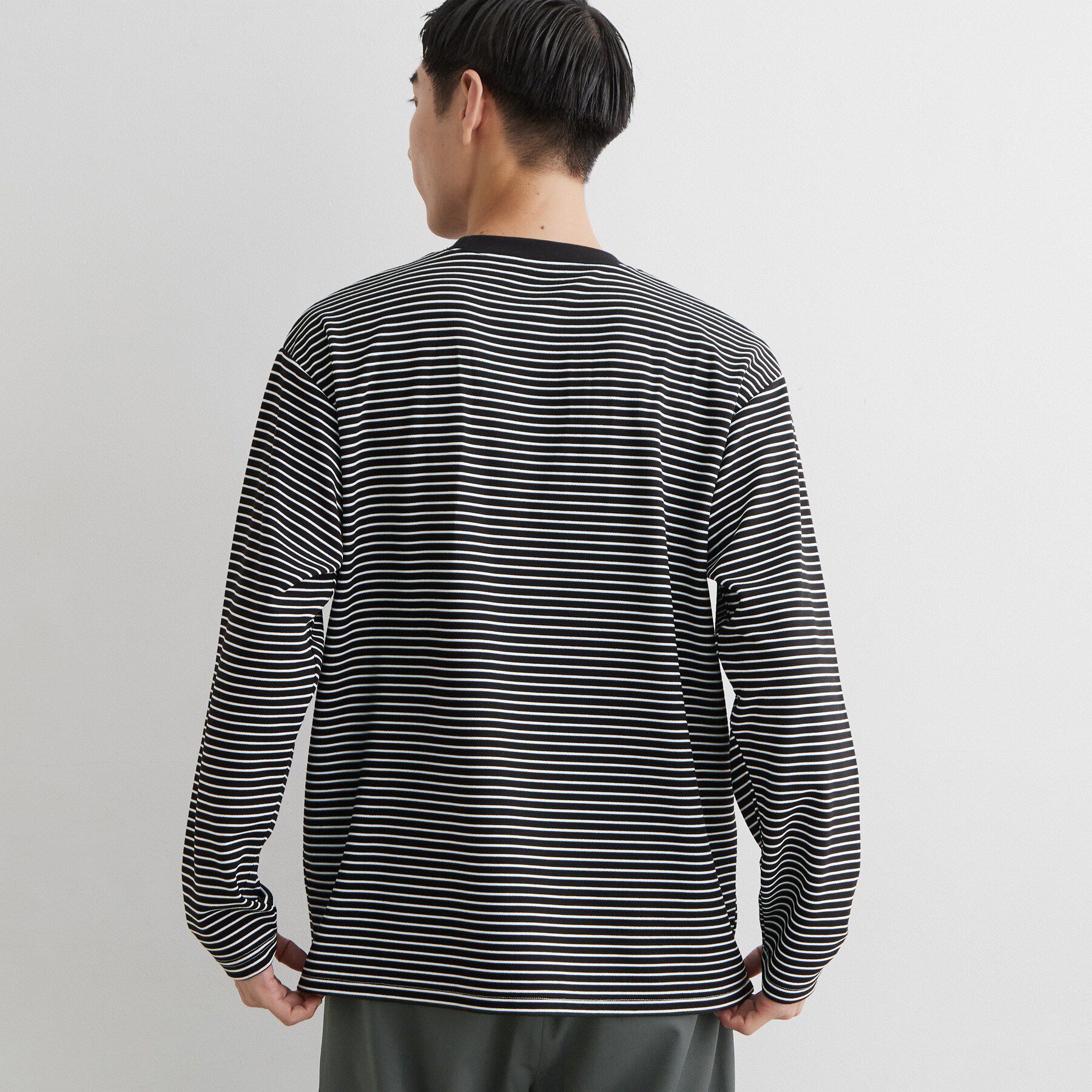 THE SHOP TK「【洗濯機OK】リップルボーダー長袖Tシャツ」|Tシャツ・カットソー|