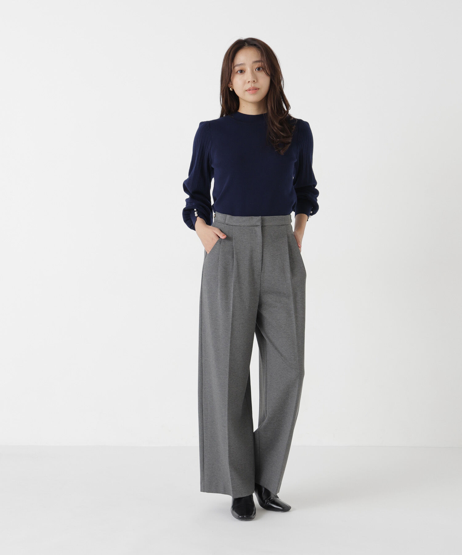  「ポンチストレッチワイドパンツ」|その他|