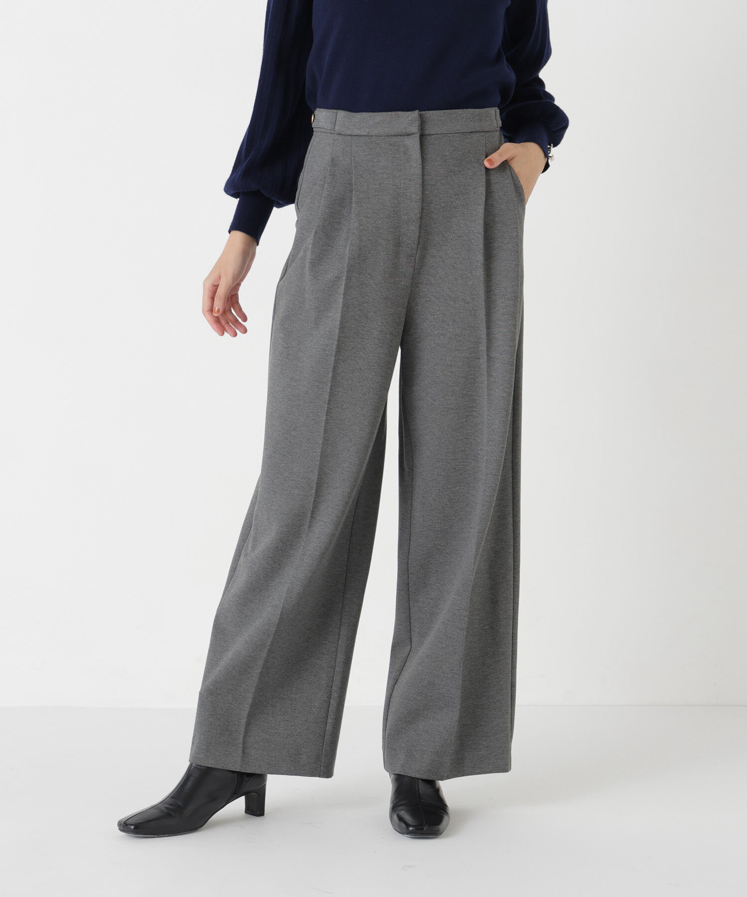  「ポンチストレッチワイドパンツ」|その他|