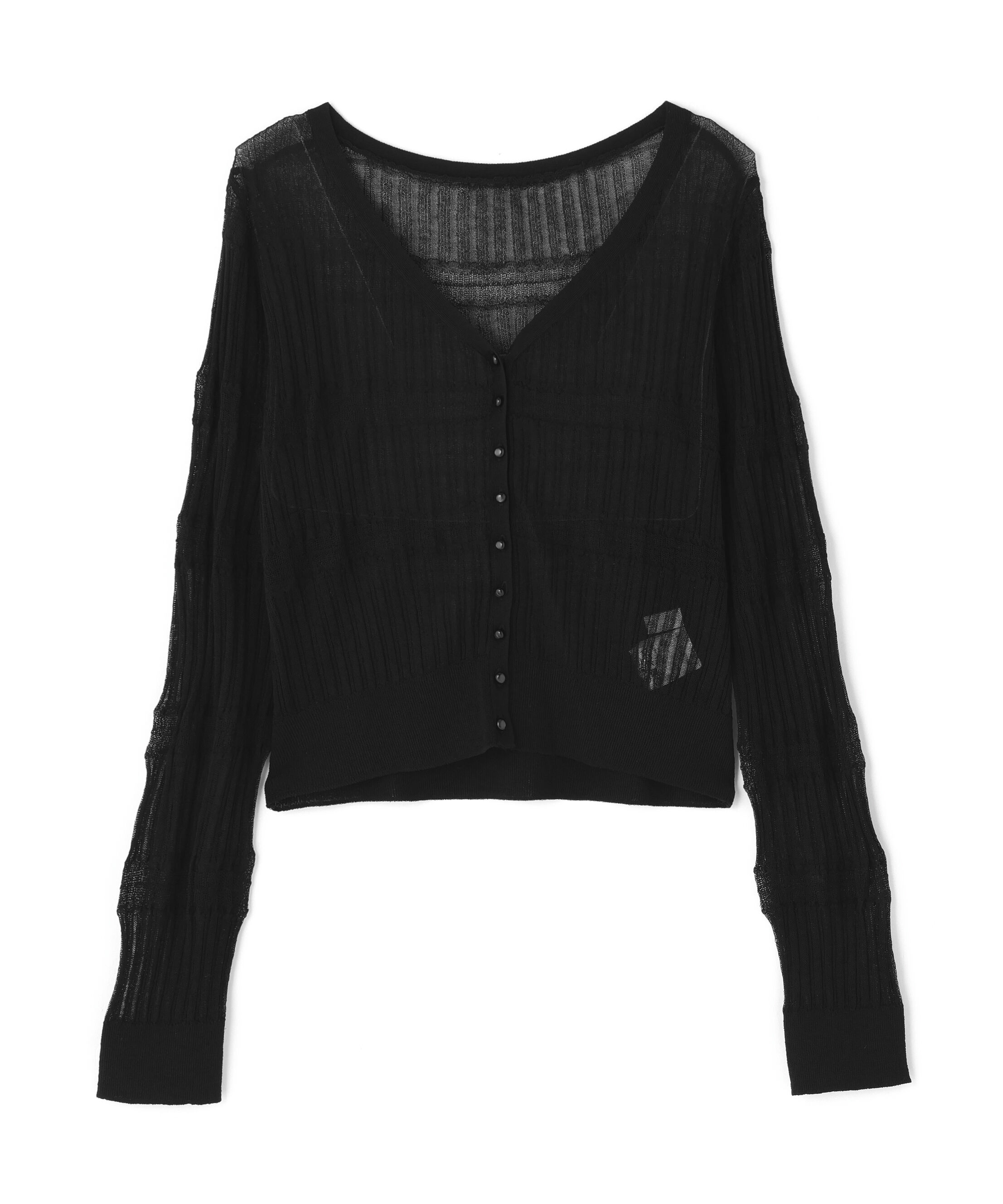 PROPORTION BODY DRESSING「〈a/mie〉変わり織透かし編みカーディガン 26SS」|ニット・セーター|