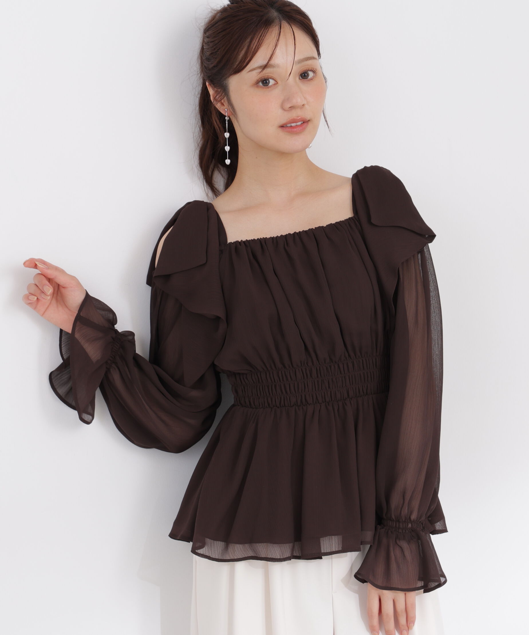 PROPORTION BODY DRESSING「ショルダーリボンブラウス」|シャツ・ブラウス|