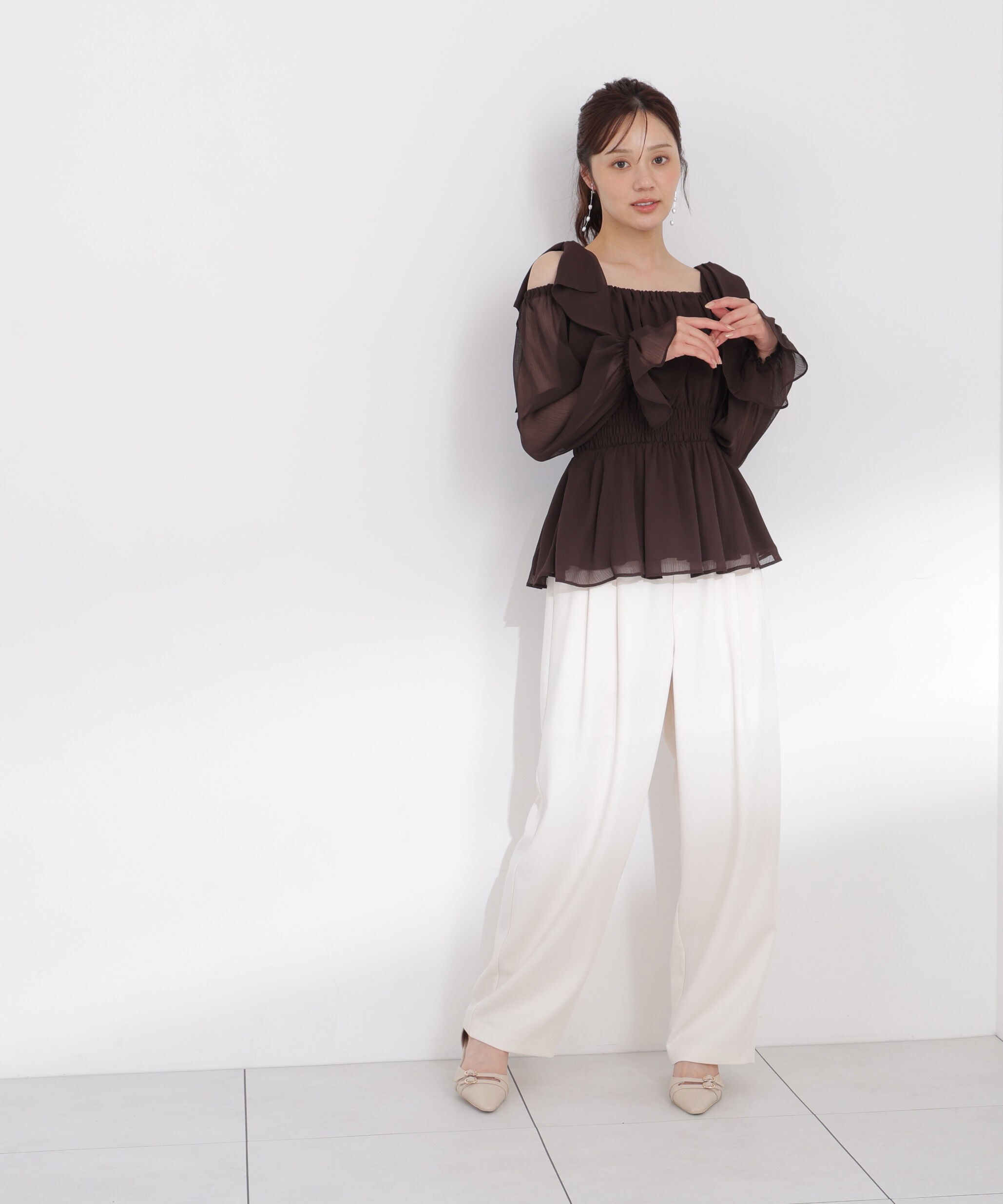 PROPORTION BODY DRESSING「ショルダーリボンブラウス」|シャツ・ブラウス|