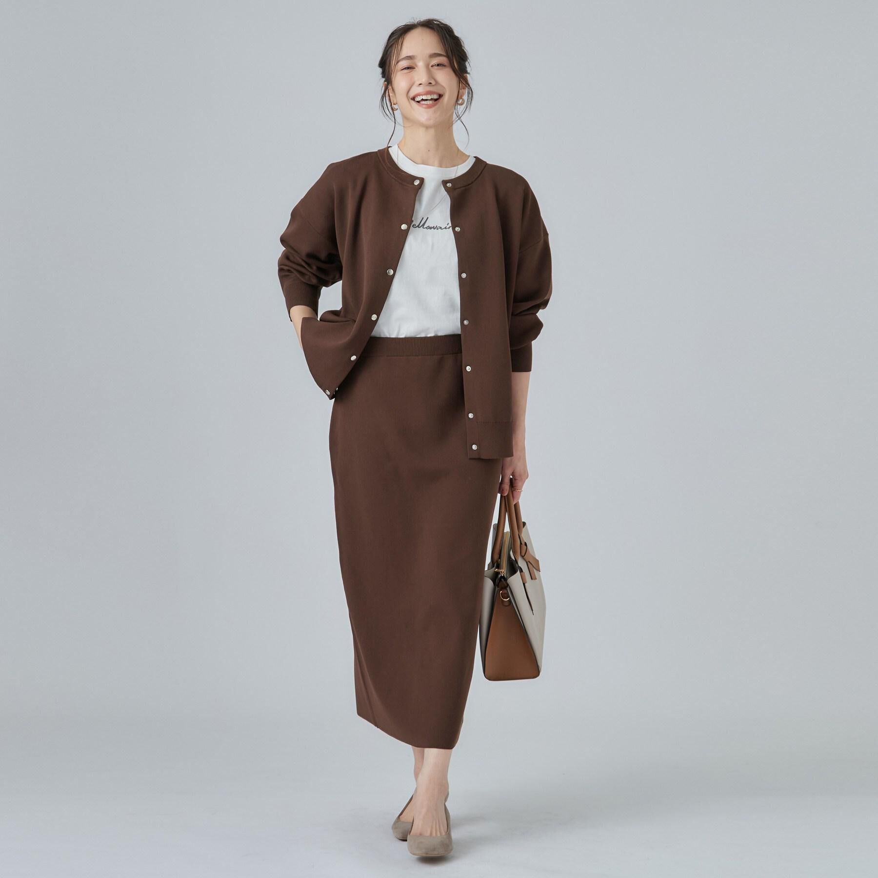 SHOO･LA･RUE「【セットアップ可/洗濯機可】軽やかに羽織れる スポンディッシュ ニットカーディガン」|カーディガン|