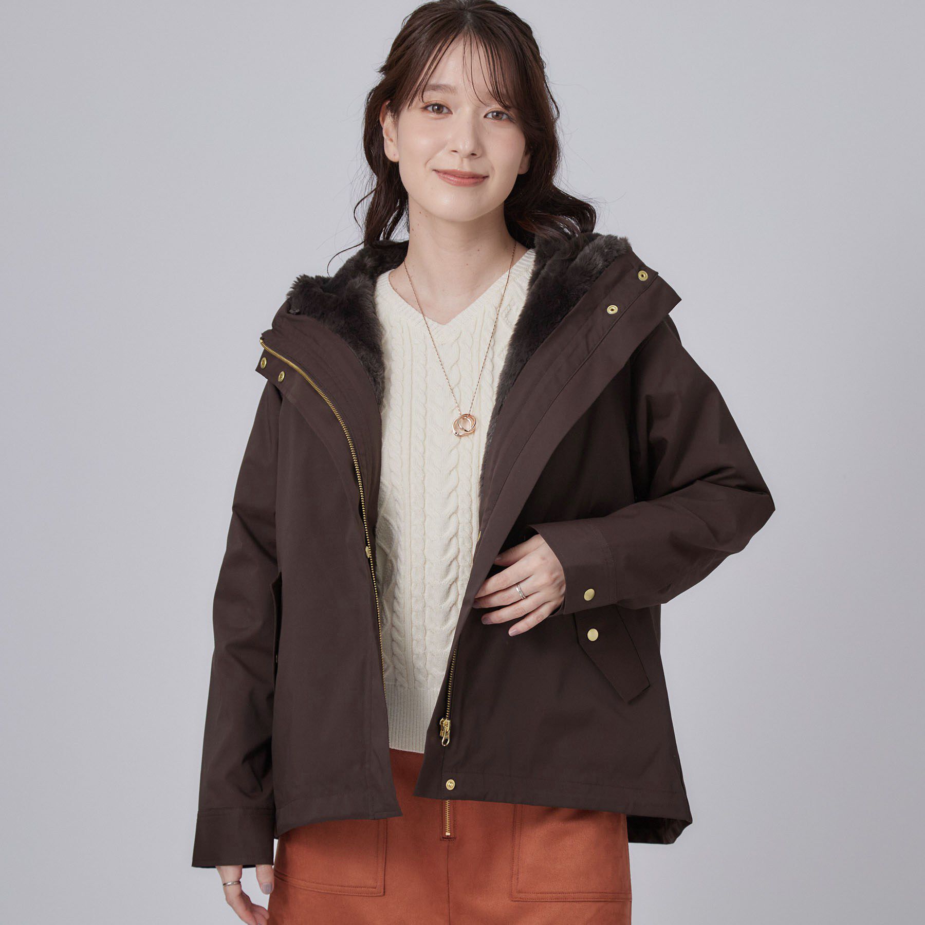 SHOO･LA･RUE「【洗濯機可/撥水/マルチWAY】ファーライナー付き 毎日の欲張りマンパ」|ブルゾン・スタジャン|
