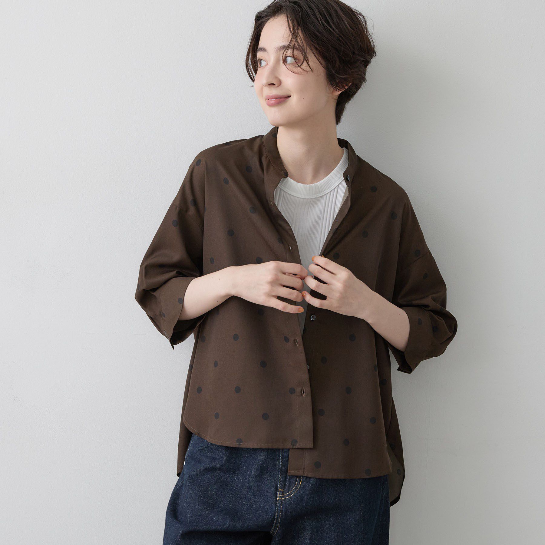 Dessin「【セットアップ可】ドットプリント ハーフスリーブシャツ」|シャツ・ブラウス|