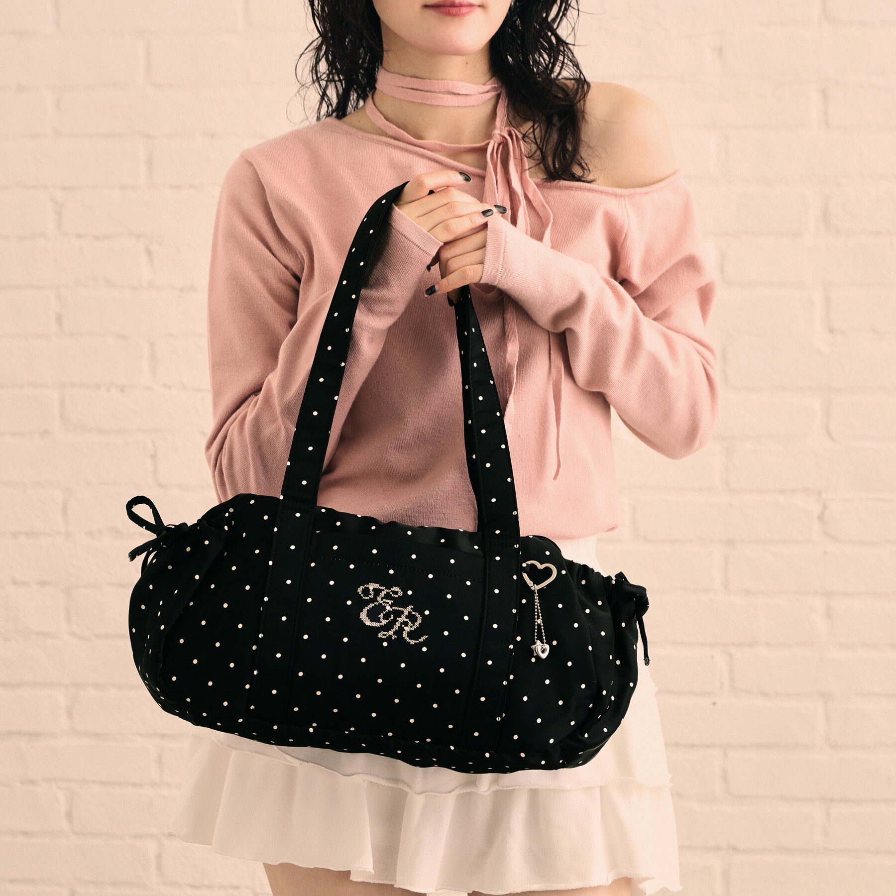 ESPERANZA「刺繍ロゴナイロンハンドバッグ」|ハンドバッグ|