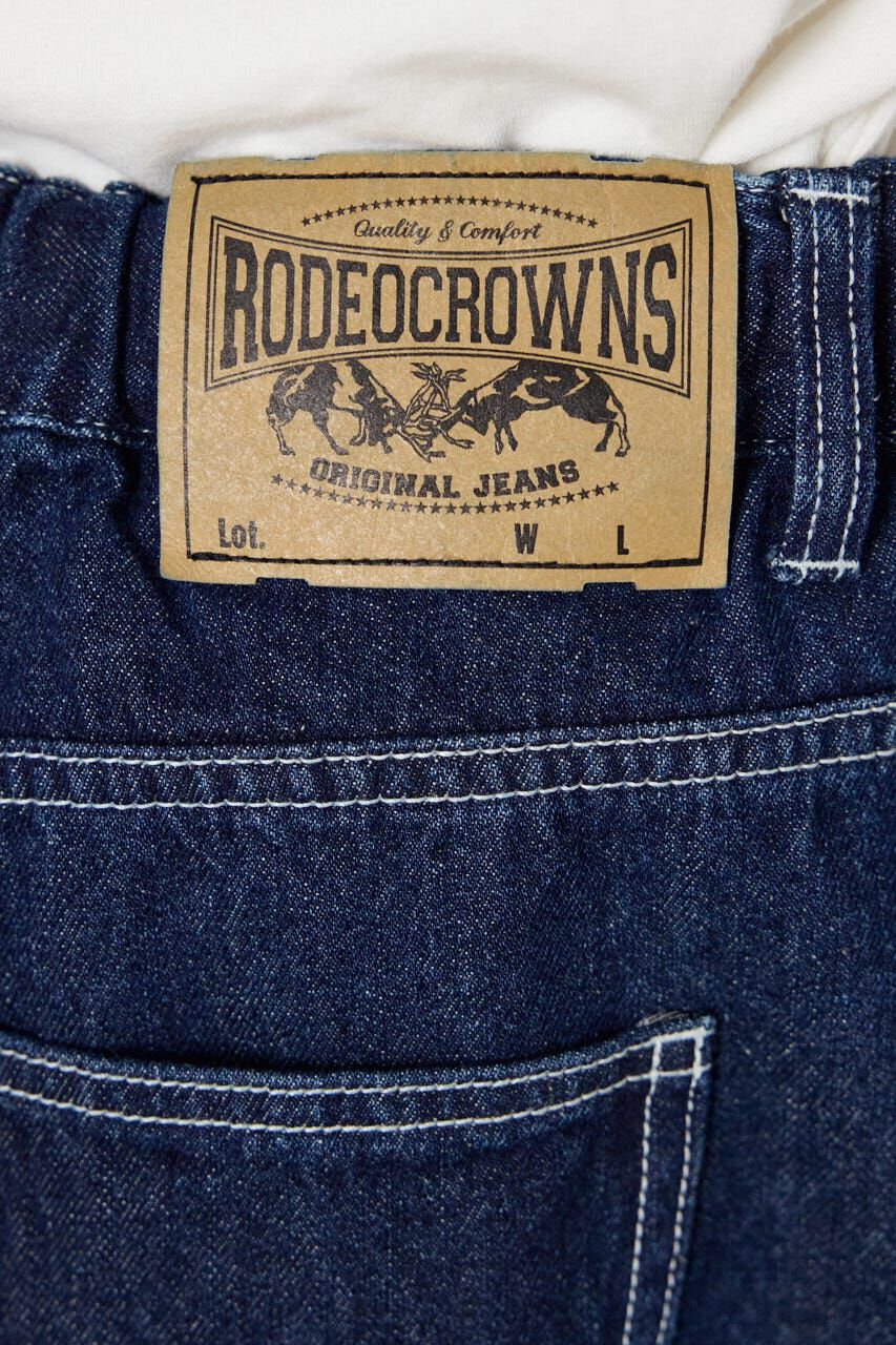 RODEO CROWNS「セミフレアワイドバミューダパンツ」|デニム|