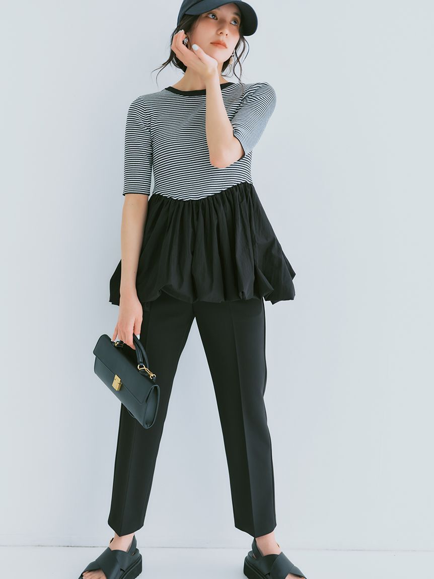 Mila Owen「【MILA PANTS】後ろゴムテーパードパンツ」|チノ|