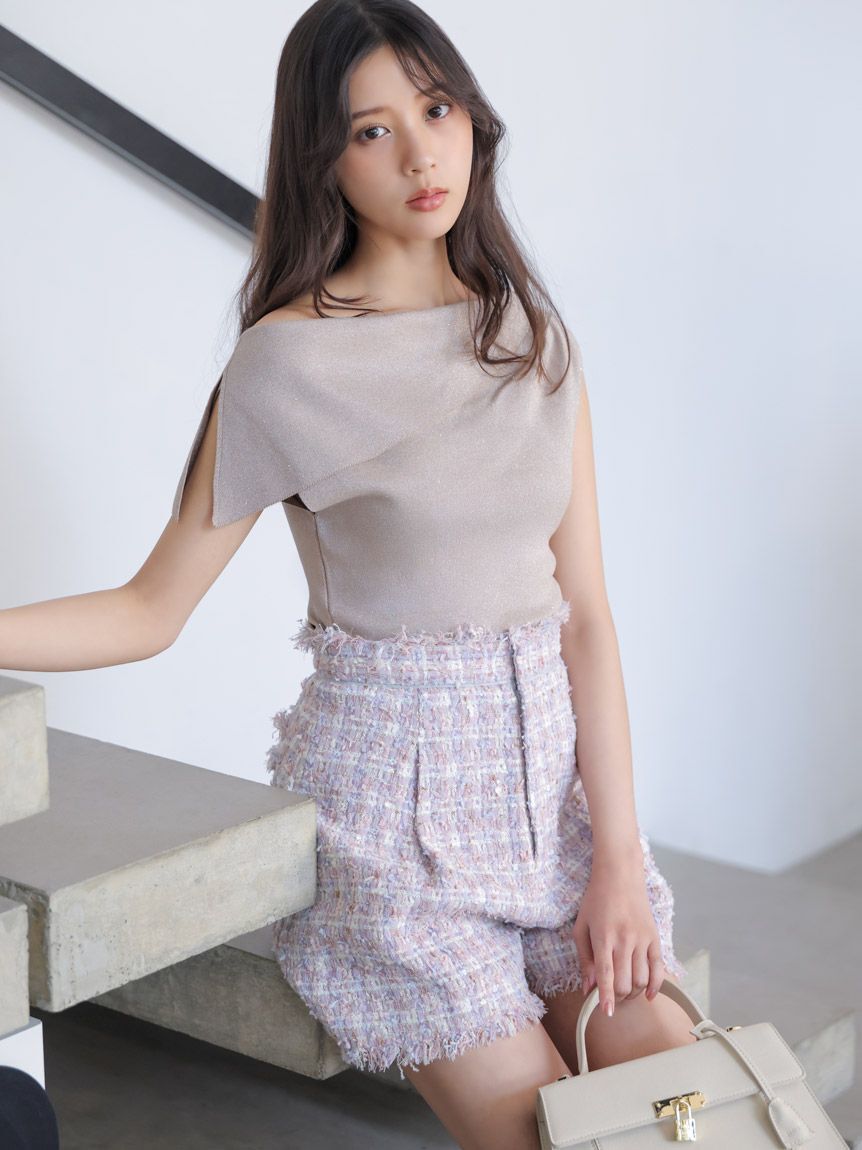 SNIDEL「【HIGH QUALITY】ファンシーツイードショーパン」|その他|