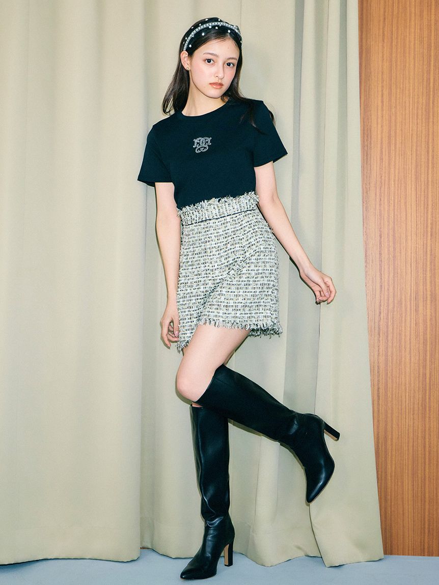 SNIDEL「【HIGH QUALITY】ファンシーツイードショーパン」|その他|