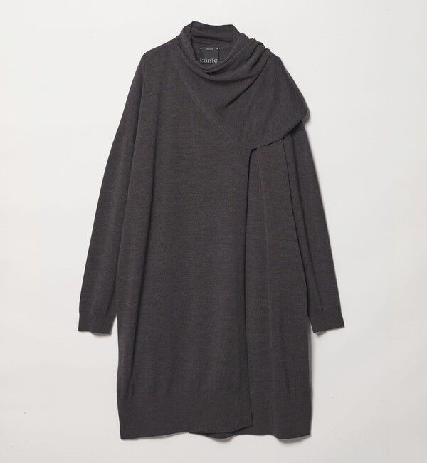 conte「＜conte＞ストール ロングカーディガン」|カーディガン|DK.BROWN