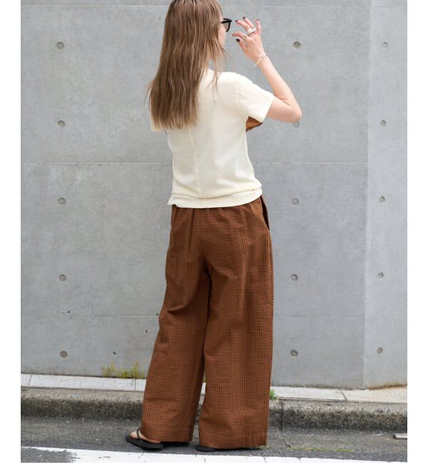 OUTDOOR PRODUCTS Usual Things「追加 コットンサッカーチェックイージーパンツ セットアップ対応」|スラックス|