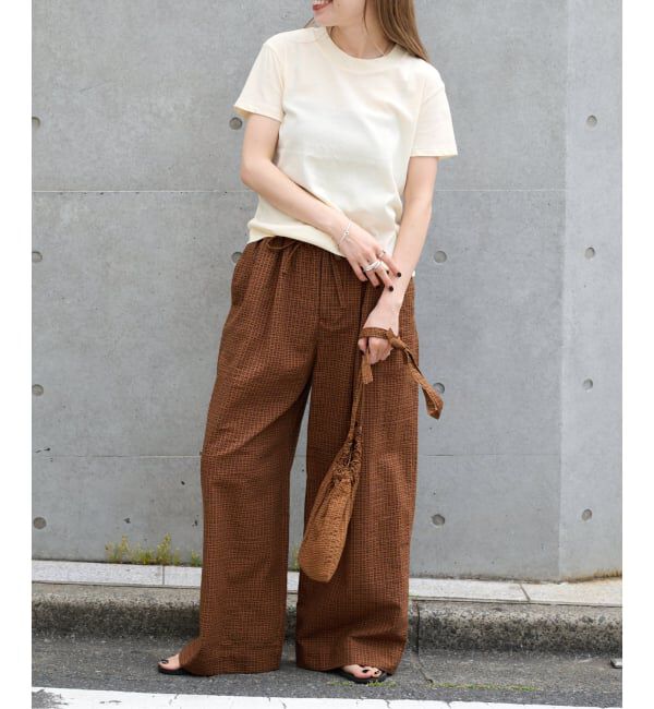 OUTDOOR PRODUCTS Usual Things「追加 コットンサッカーチェックイージーパンツ セットアップ対応」|スラックス|